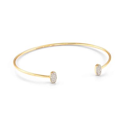 Marisa 14k Yellow Gold Cuff Bracelet in White Diamond